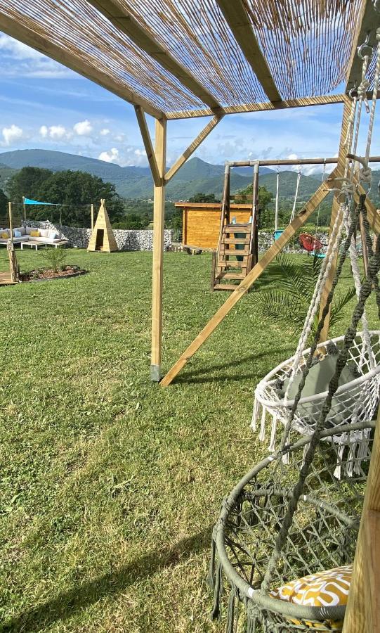 Villa Jacuzzi, Terrain De Petanque Et Aire De Jeux Vue Sur Les Pyrenees Seilhan Eksteriør bilde